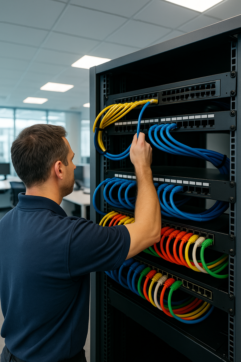 Instalação de cabeamento estruturado para redes